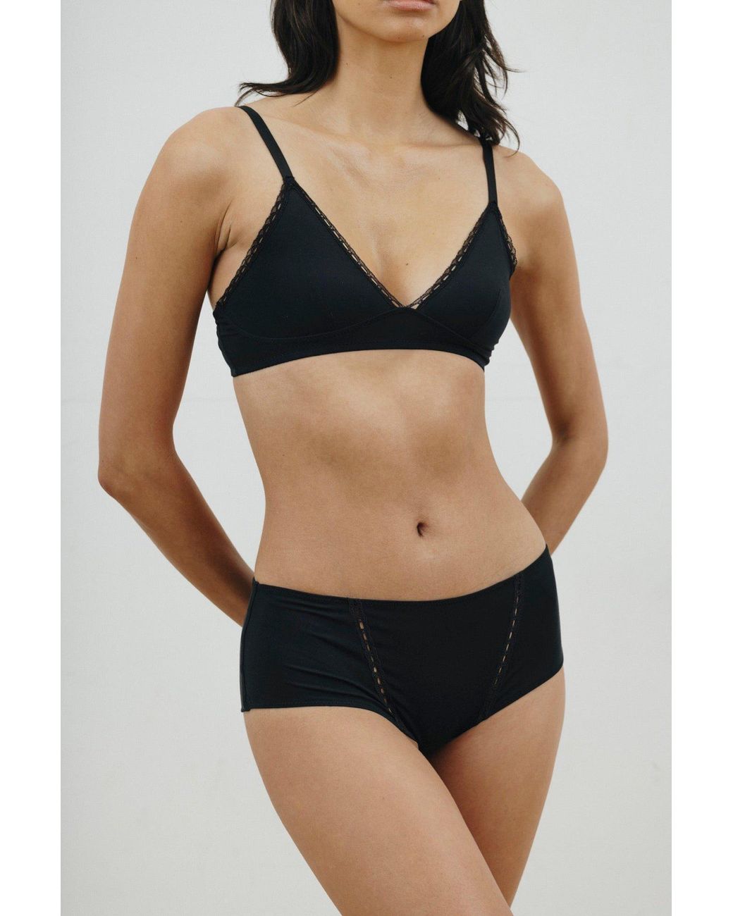 Verdant Intimates Black Modal Air Boyshort