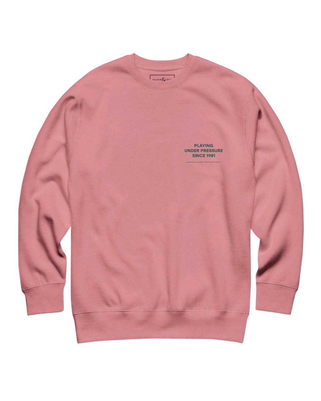 Anchor and Crew Pink Rose Court Etiquette Tennis Club League Organic Cotton Sweatshirt for men