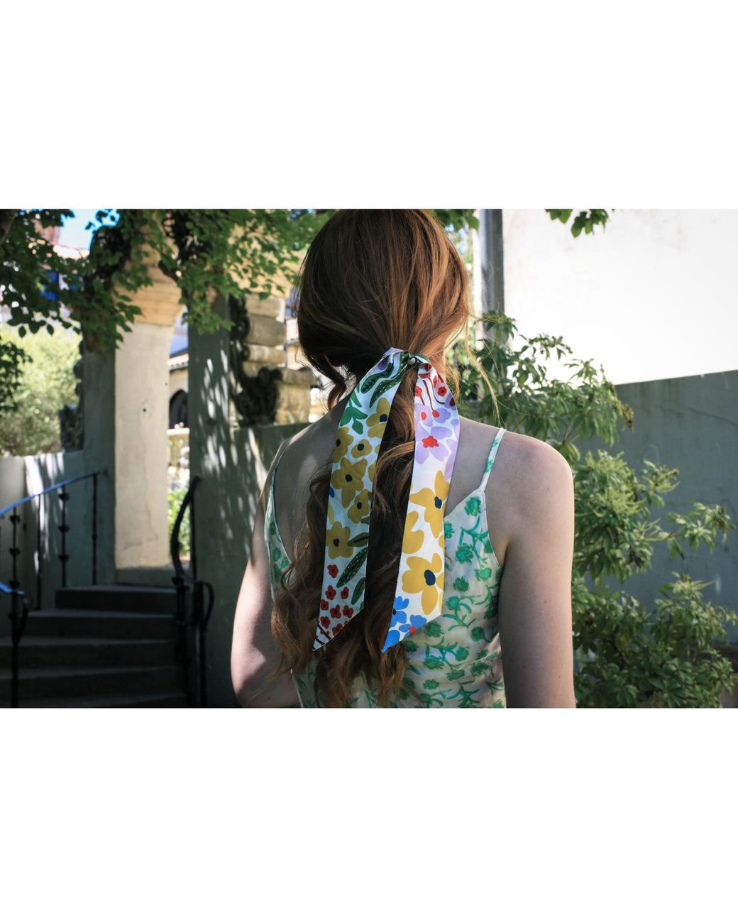 Jessie Zhao New York Red Silk Skinny Scarf Of Bloom