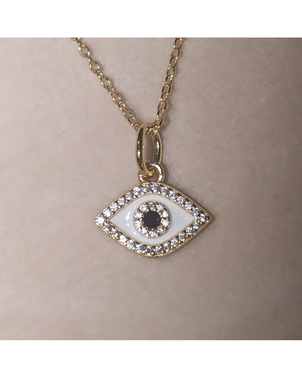 KAMARIA Metallic Evil Eye Enamel Charm Necklace