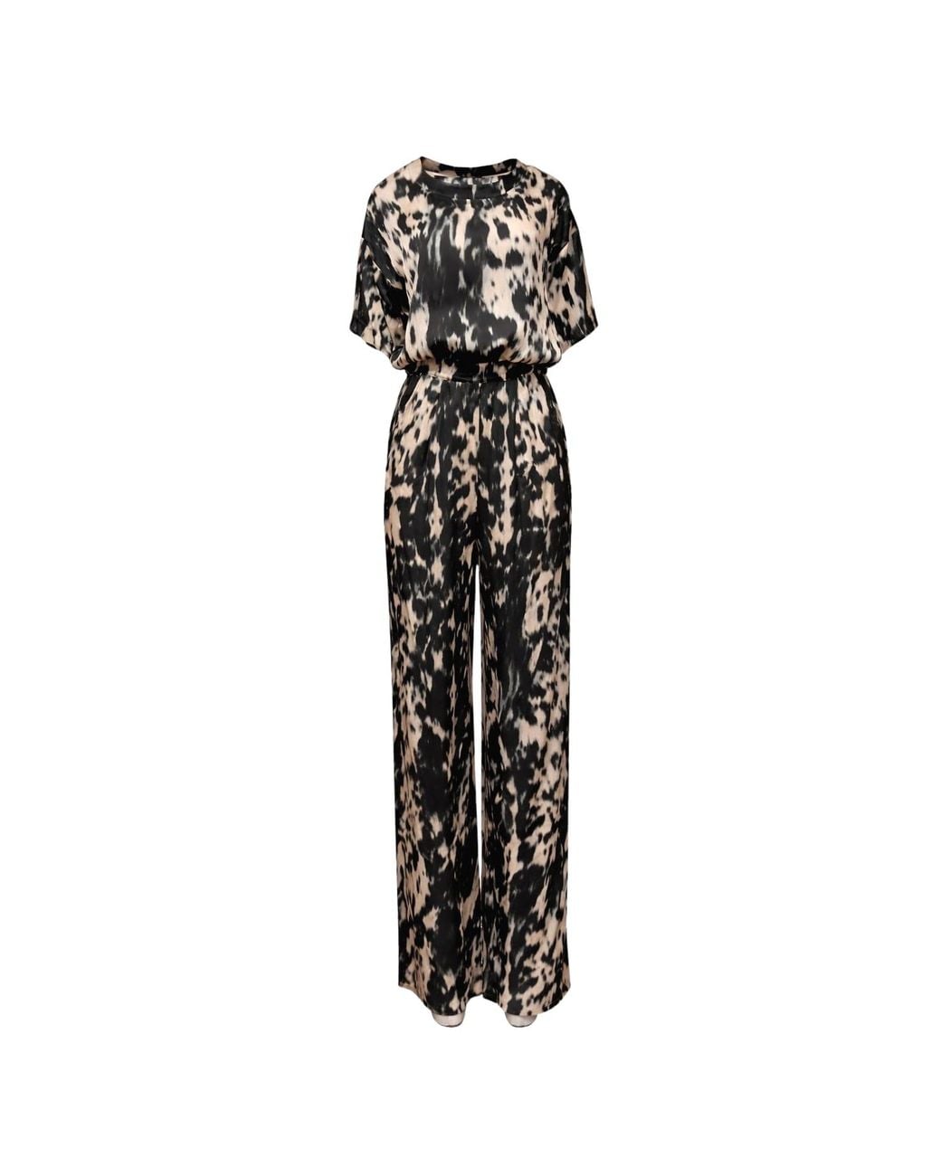 Oh!Zuza Black Neutrals Echo Viscose Satin Co-Ord Set – Print