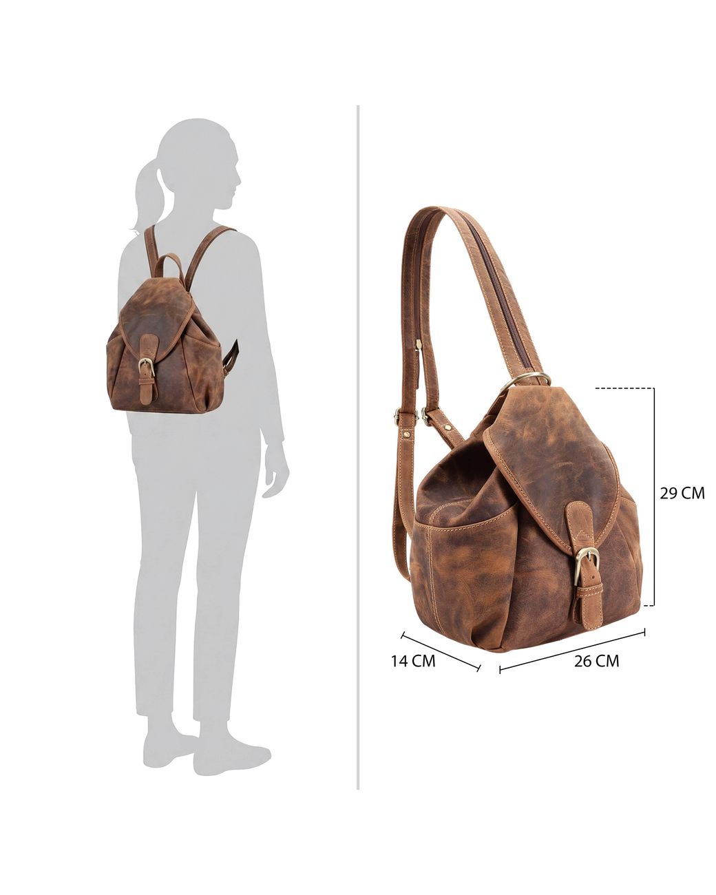 Lloyd Baker Brown Satna Leather Backpack