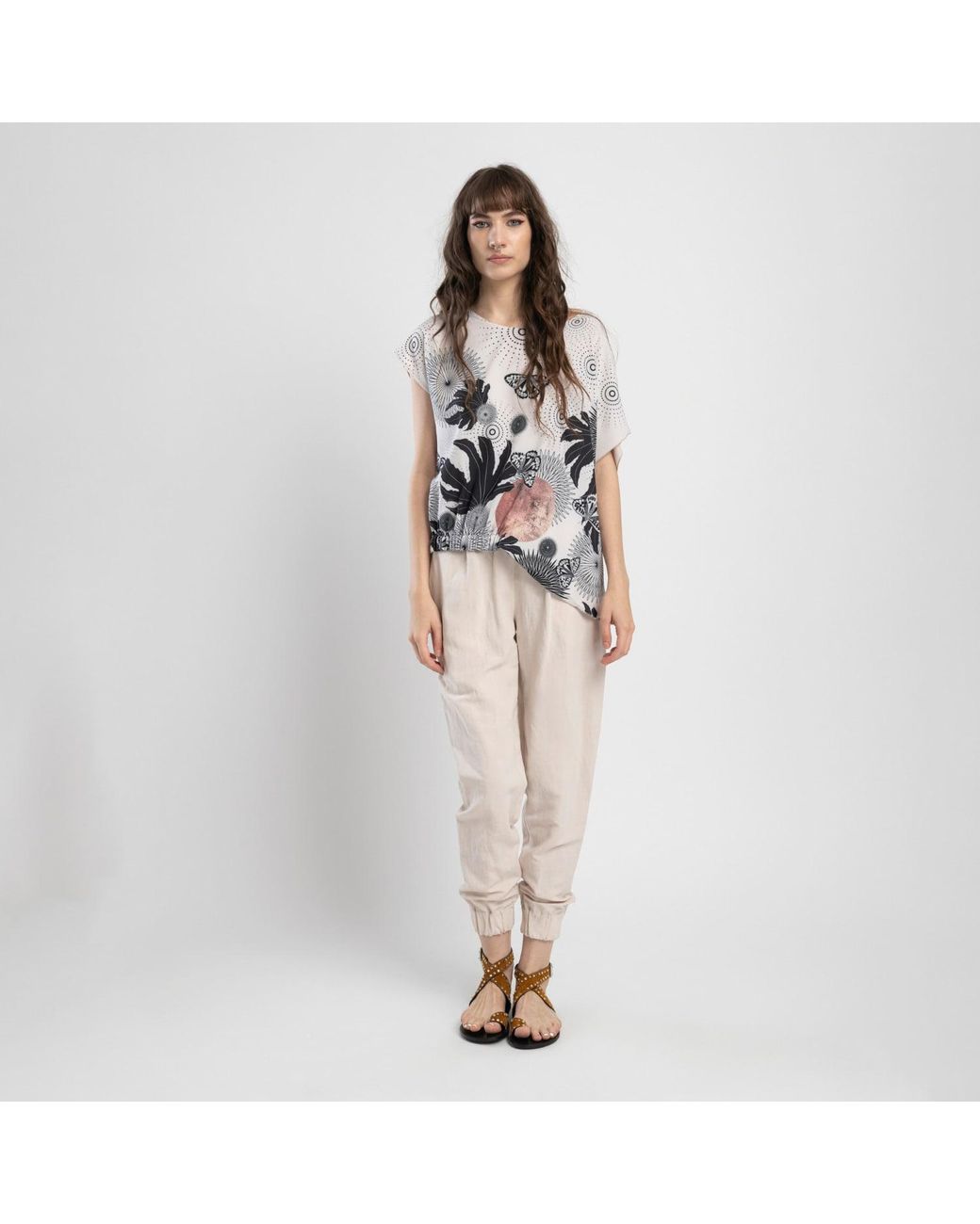 ARTISTA Gray Neutrals Epic Asymmetric Top