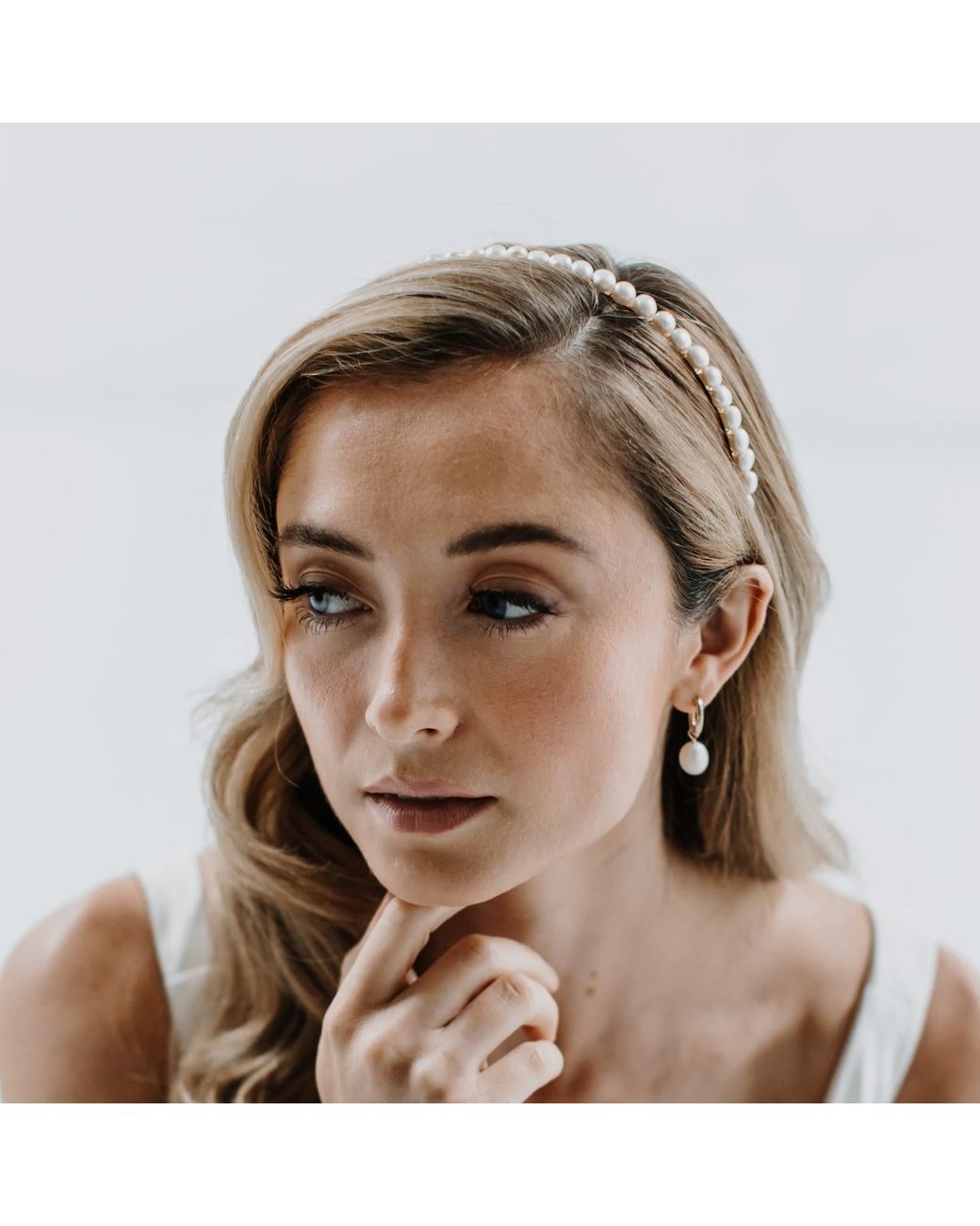 Kiri & Belle Metallic Cici Freshwater Pearl Metal Headband