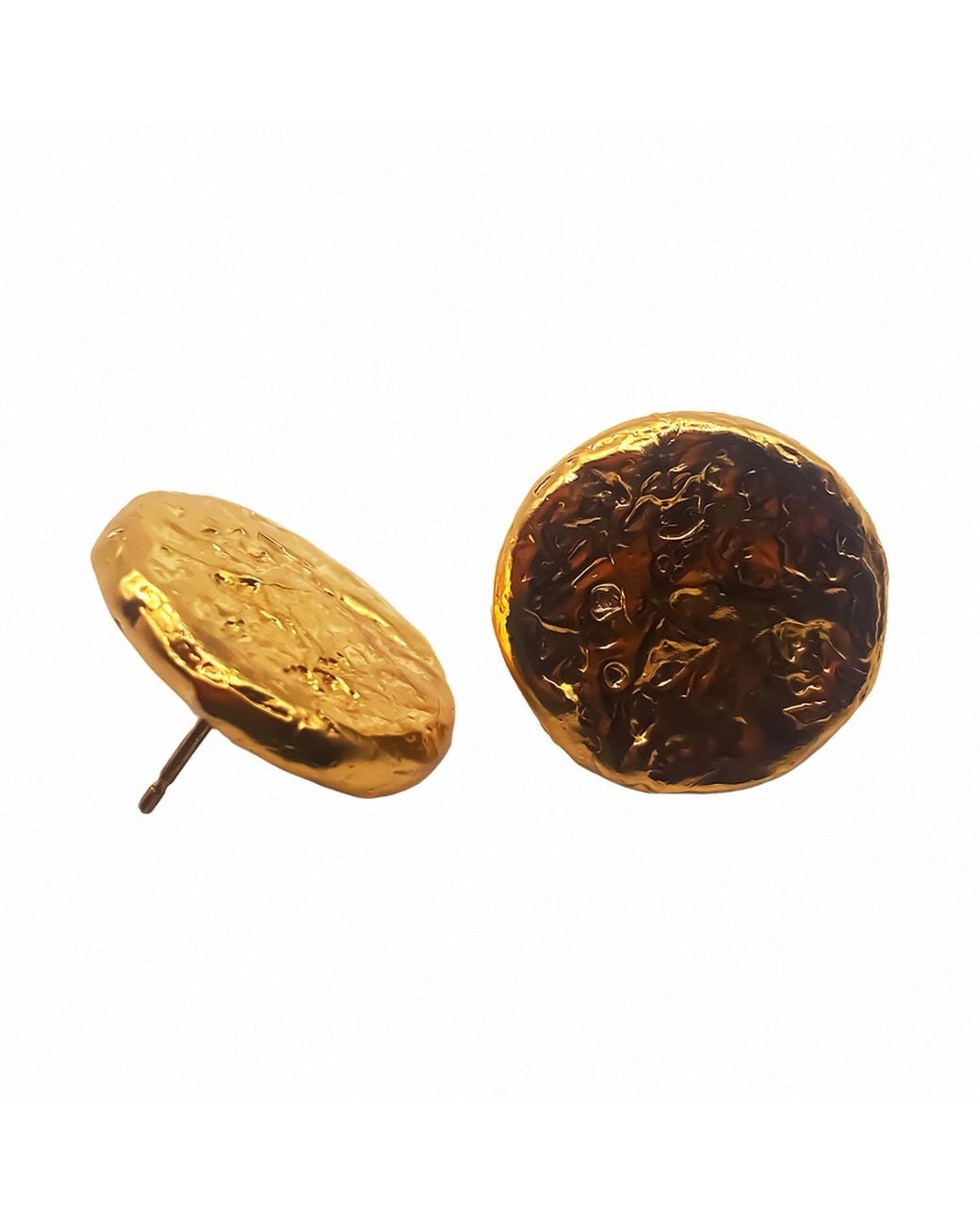 Moca Jewellery Brown Grain Circle Stud Earrings