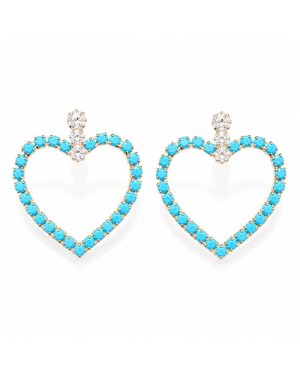 The Pink Reef Blue Big Love Rhinestone Earring