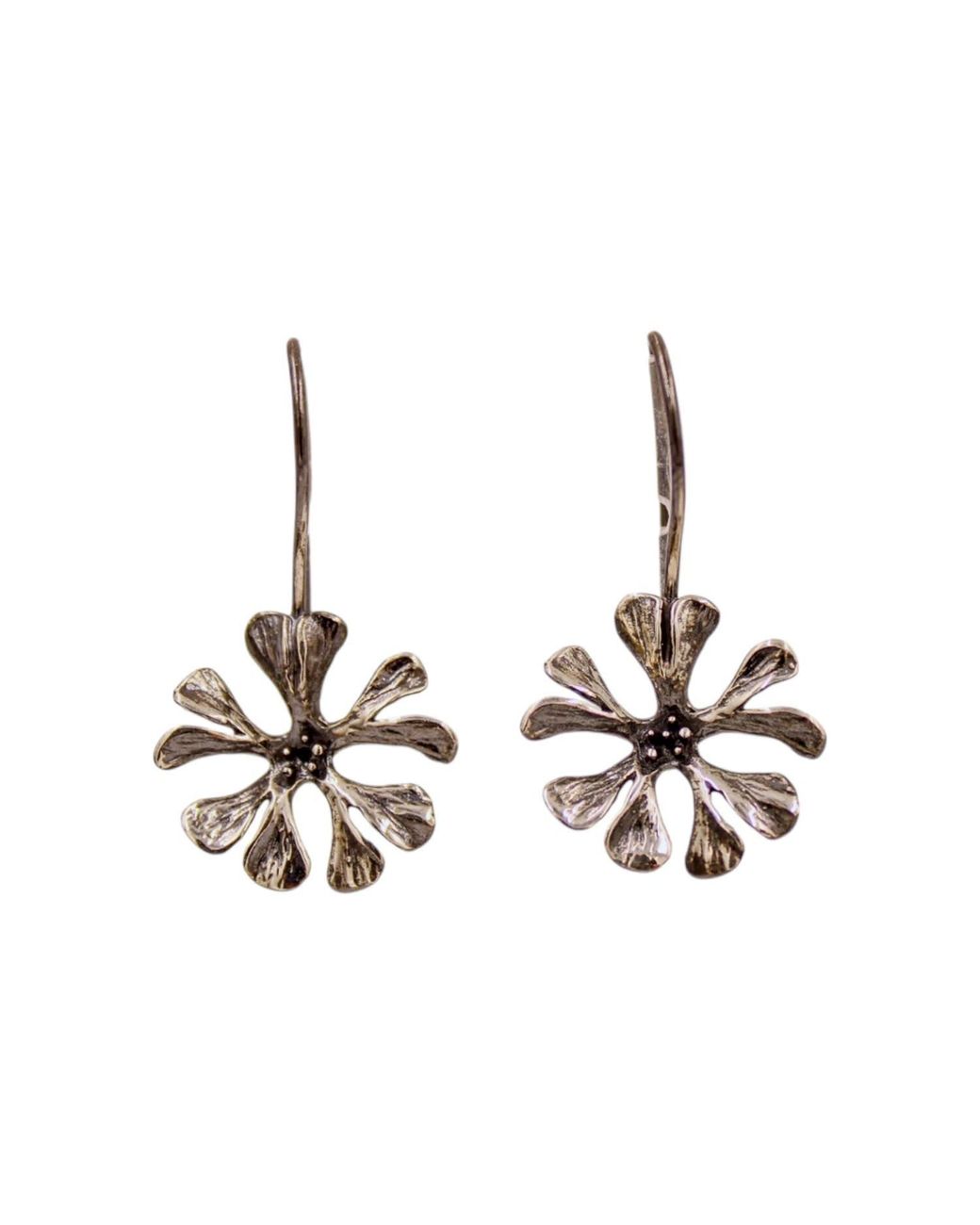 1610Istanbul Gray Istanbulite Flower Earrings