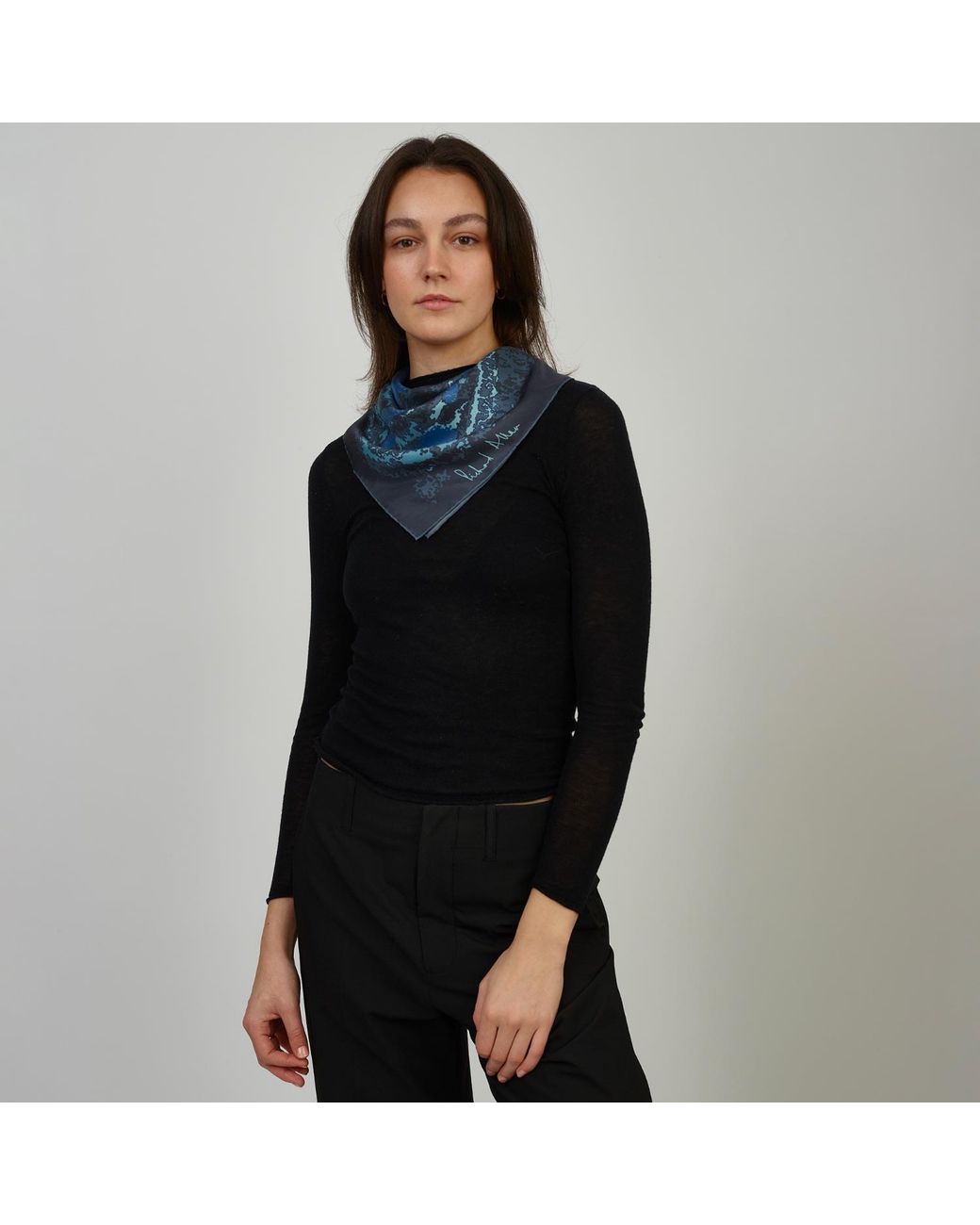 Richard Allan London Blue Illusion Silk Scarf