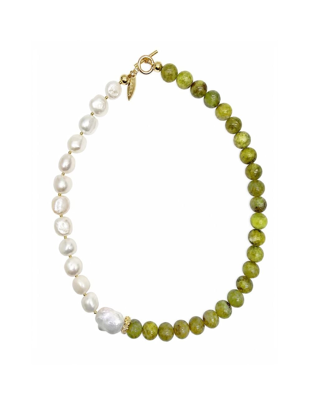 Farra Yellow Opal And Freshwater Baroque Pearl Classic Necklace