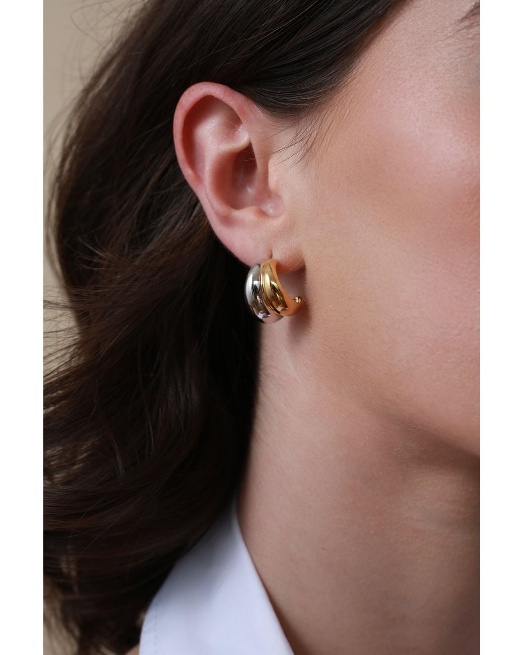 Zynnia Collective Metallic Two Tone Bubble Hoops