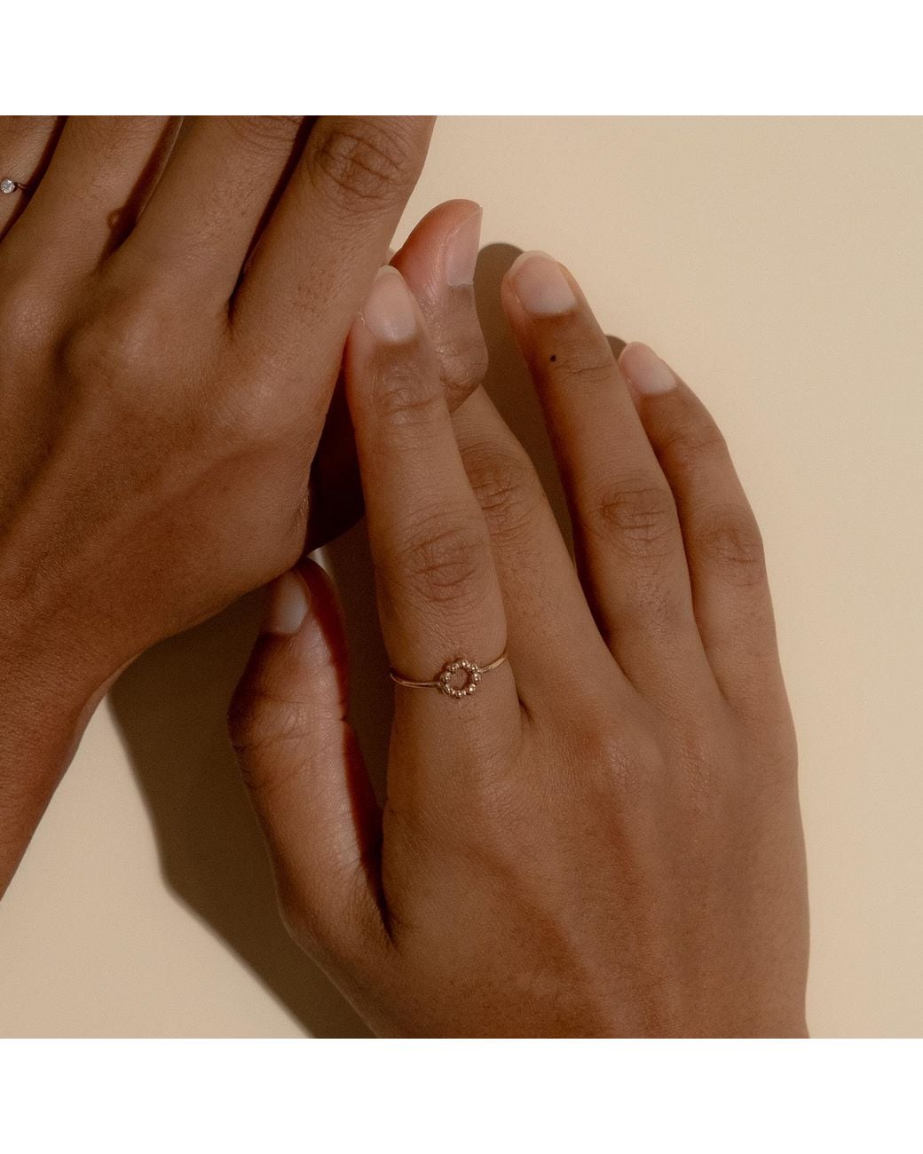 Inari Jewellery White Daisy Stacking Ring Filled