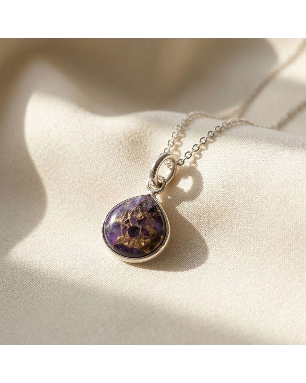 Sophelia White Sterling Amethyst February Birthstone Heart Pendant Necklace