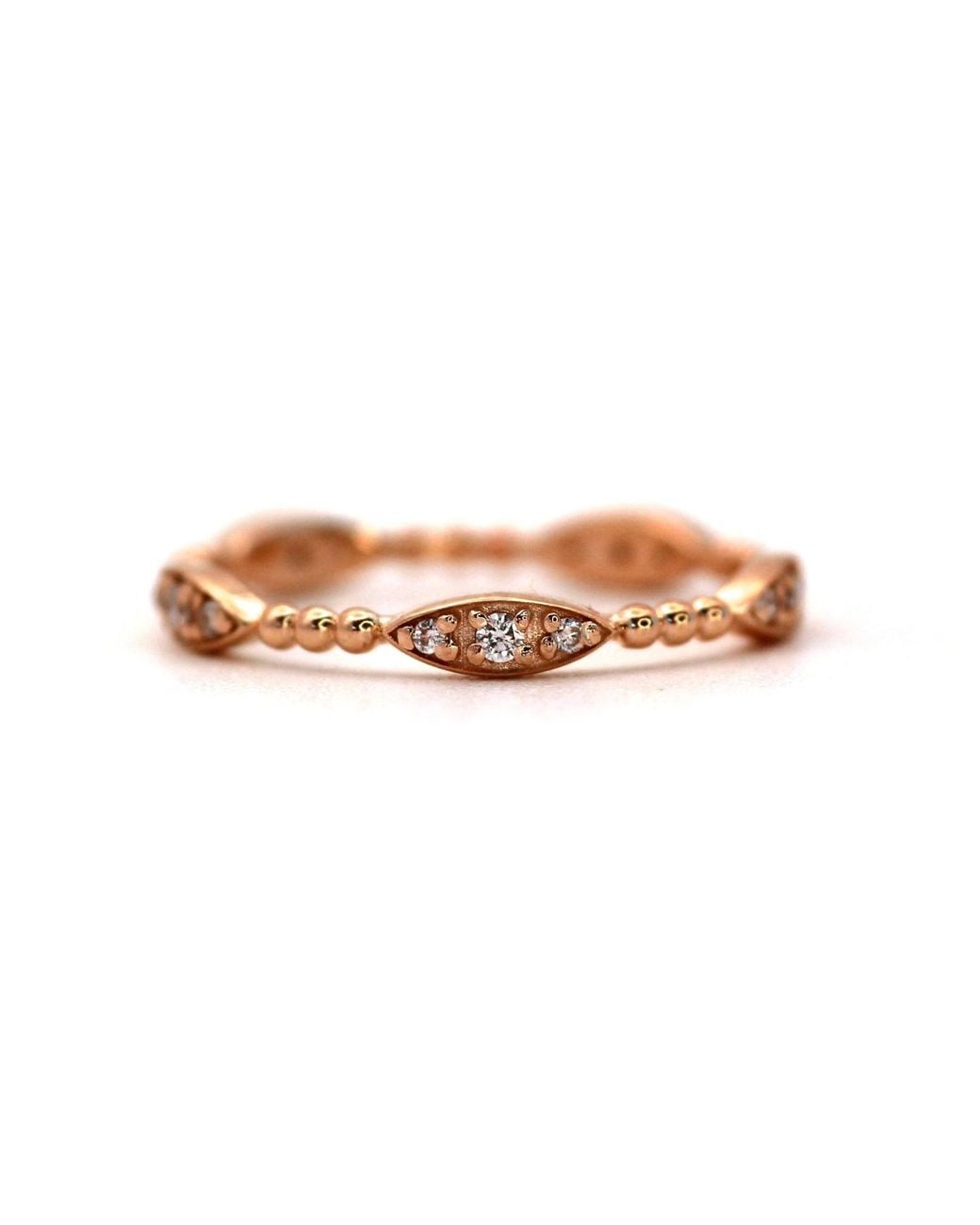 VicStoneNYC Fine Jewelry Pink Unique Design Natural Diamond Ring