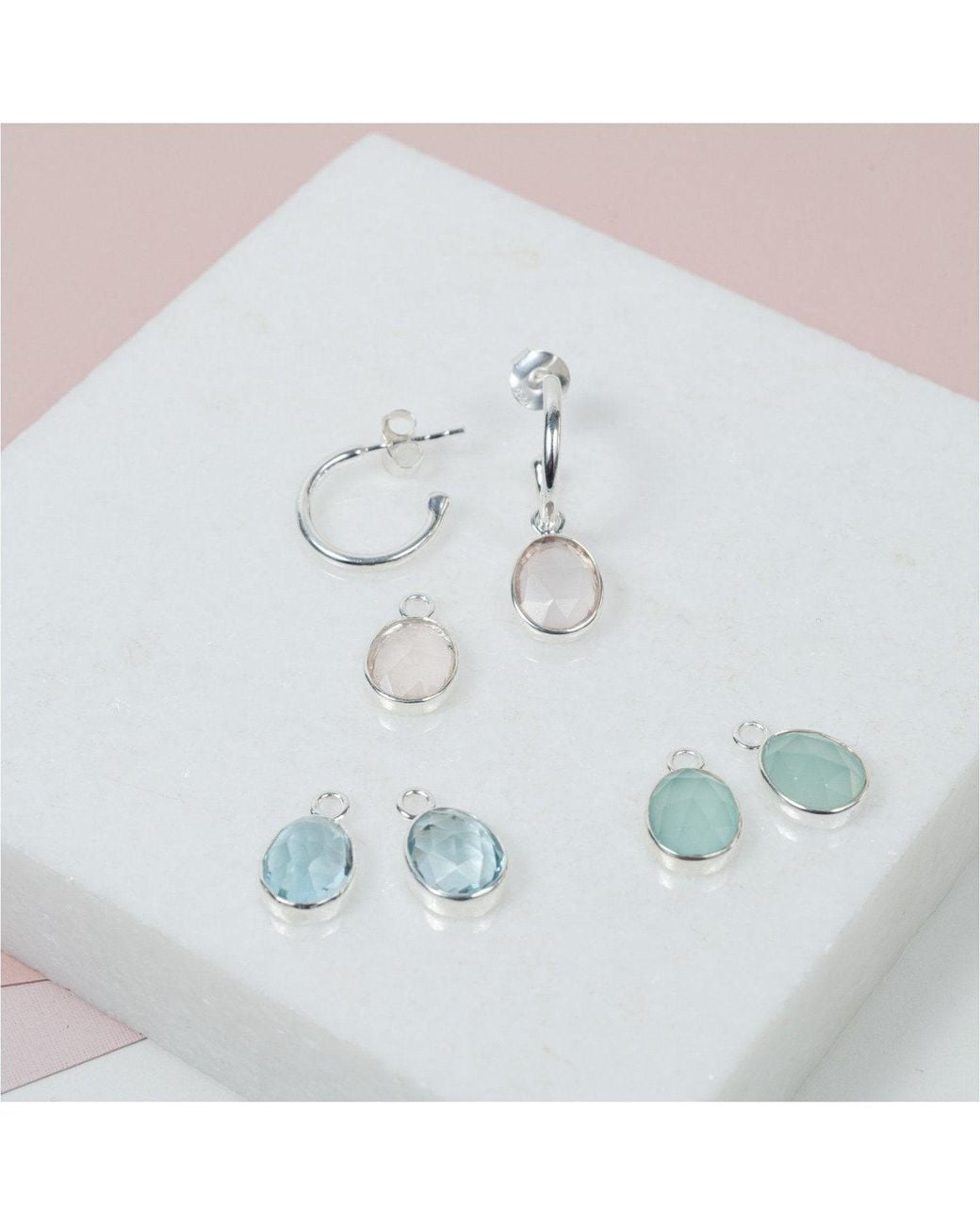 Auree Jewellery White Manhattan Sterling Hoop Earrings