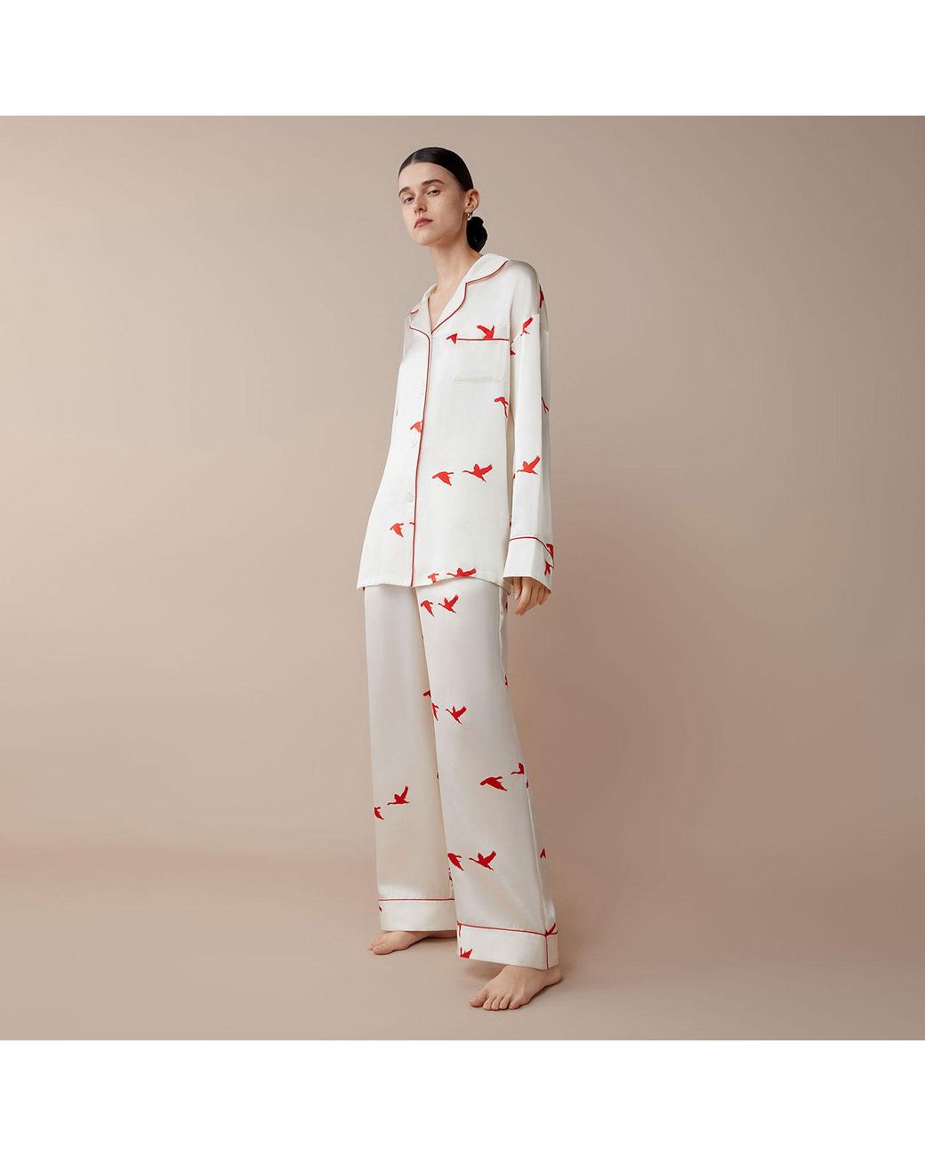 Silkinc White Swan Goose Pajamas