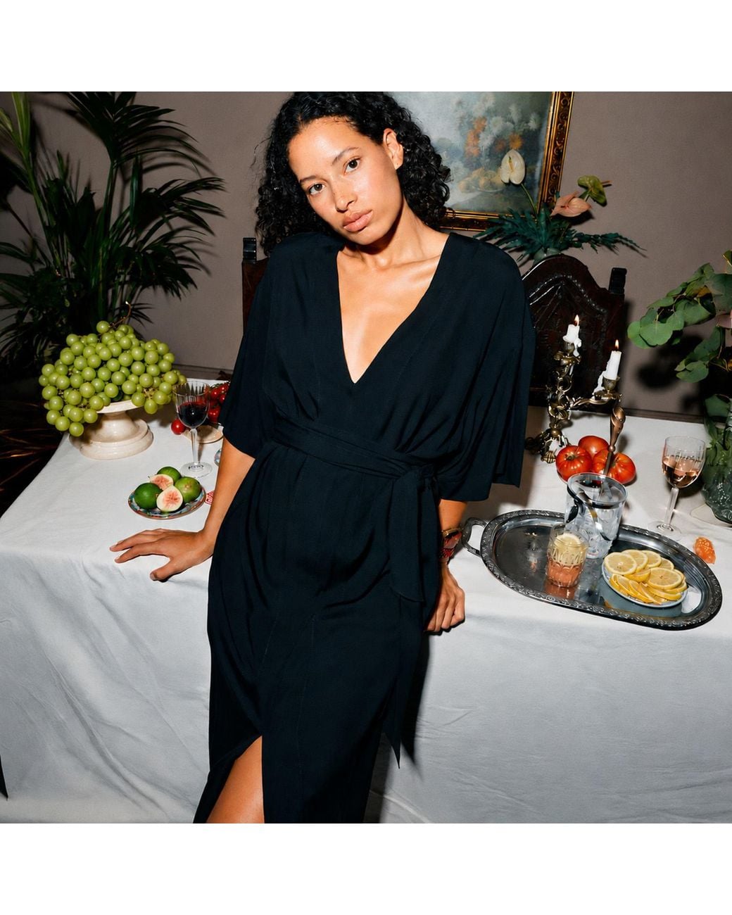 Casa Lélé Black The Lana Kaftan Dress