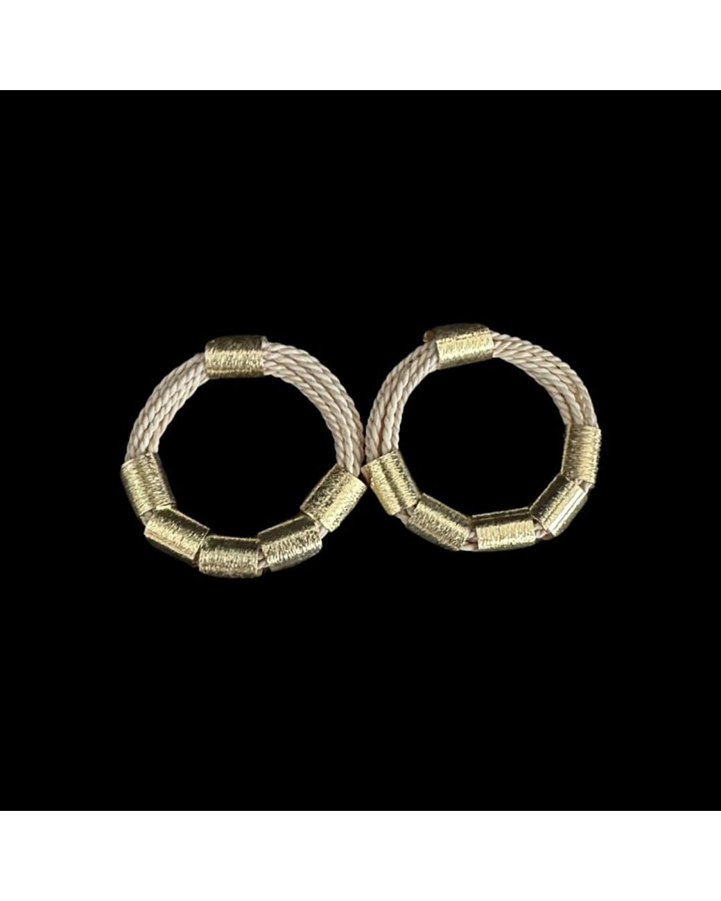 Nart Nature Making Art Metallic The Rings Buriti Natural Fiber Earrings