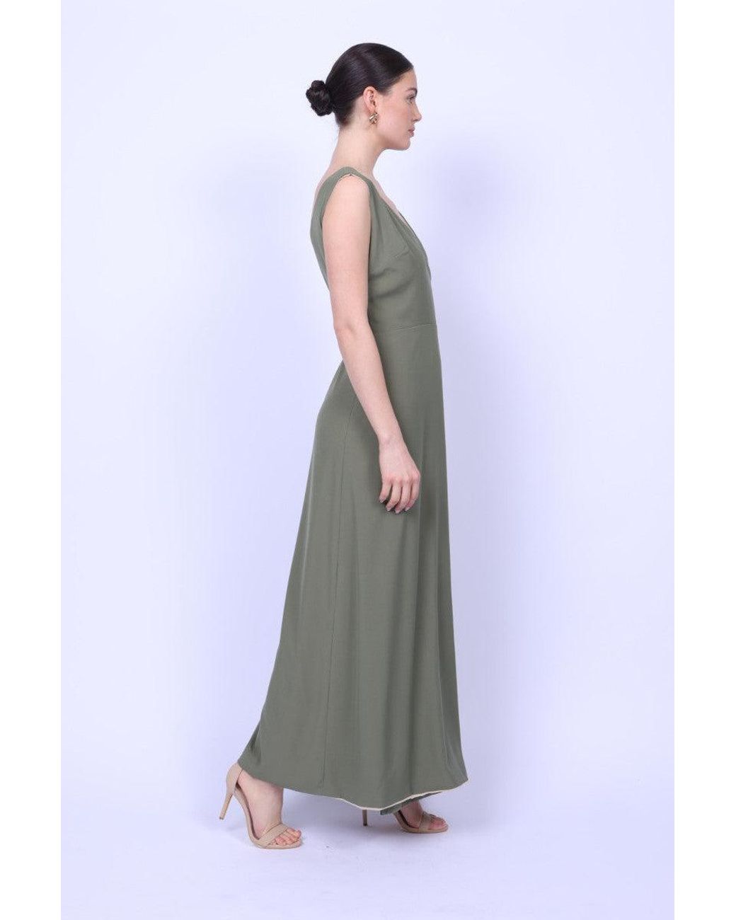 Mary Dickow Green Neutrals Malaika Dress