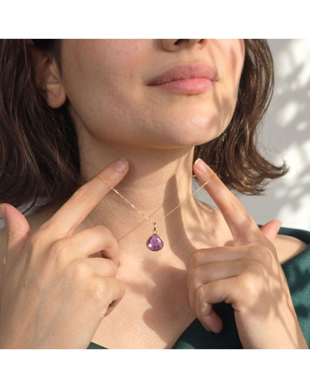 Sophelia Purple Ruby July Birthstone Vermeil Necklace