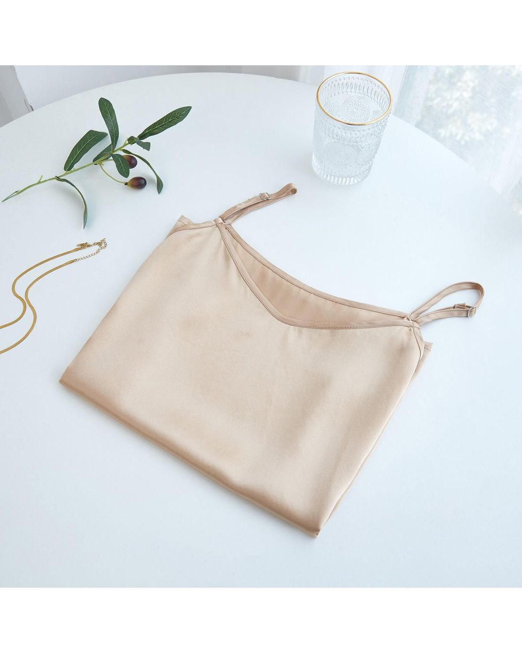 Soft Strokes Silk Brown Pure Mulberry Silk Camisole With Adjustable Straps