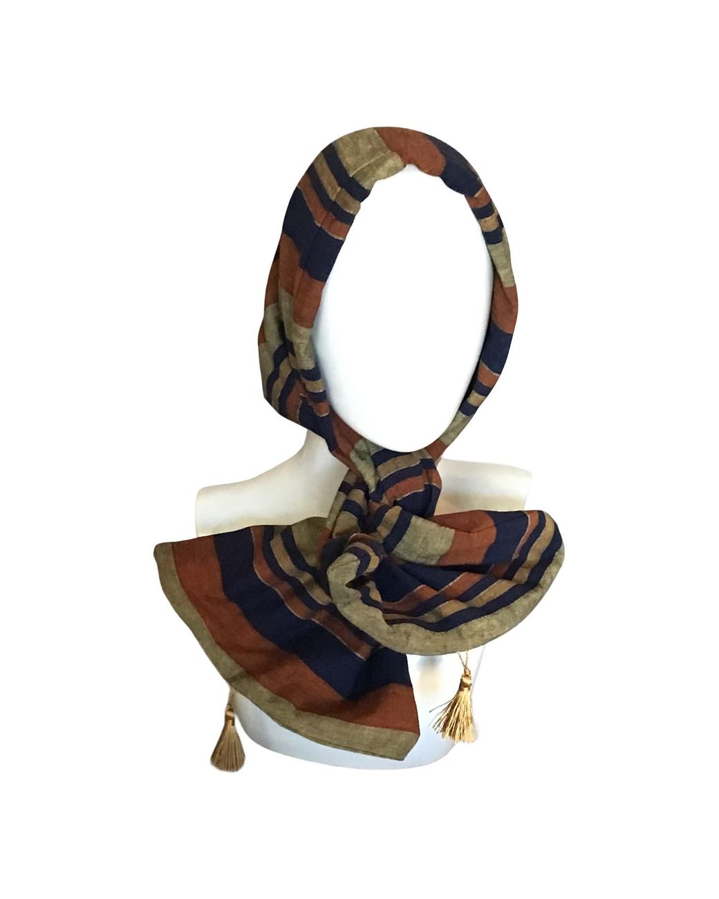 Romer Millinery Blue Neutrals Twisturban Turban
