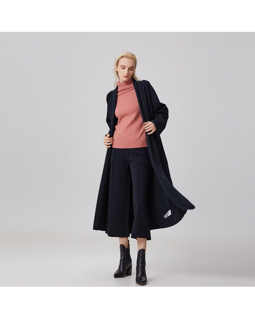 Smart and Joy Black Long Kimono Style Cardigan