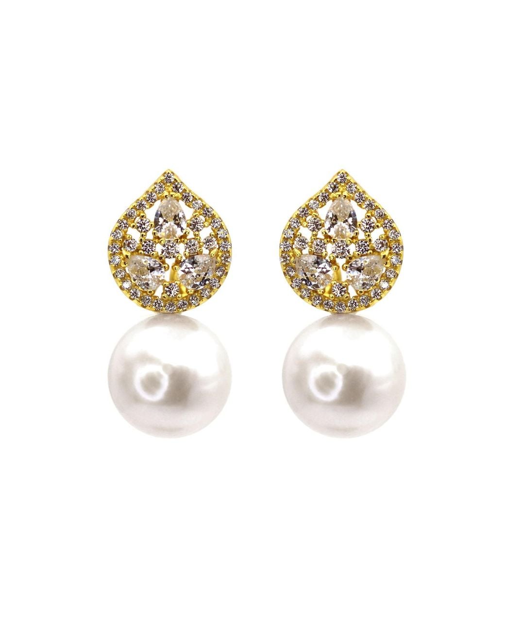 VicStoneNYC Fine Jewelry Metallic Elegant Shiny Akoya Pearl Drop Earrings