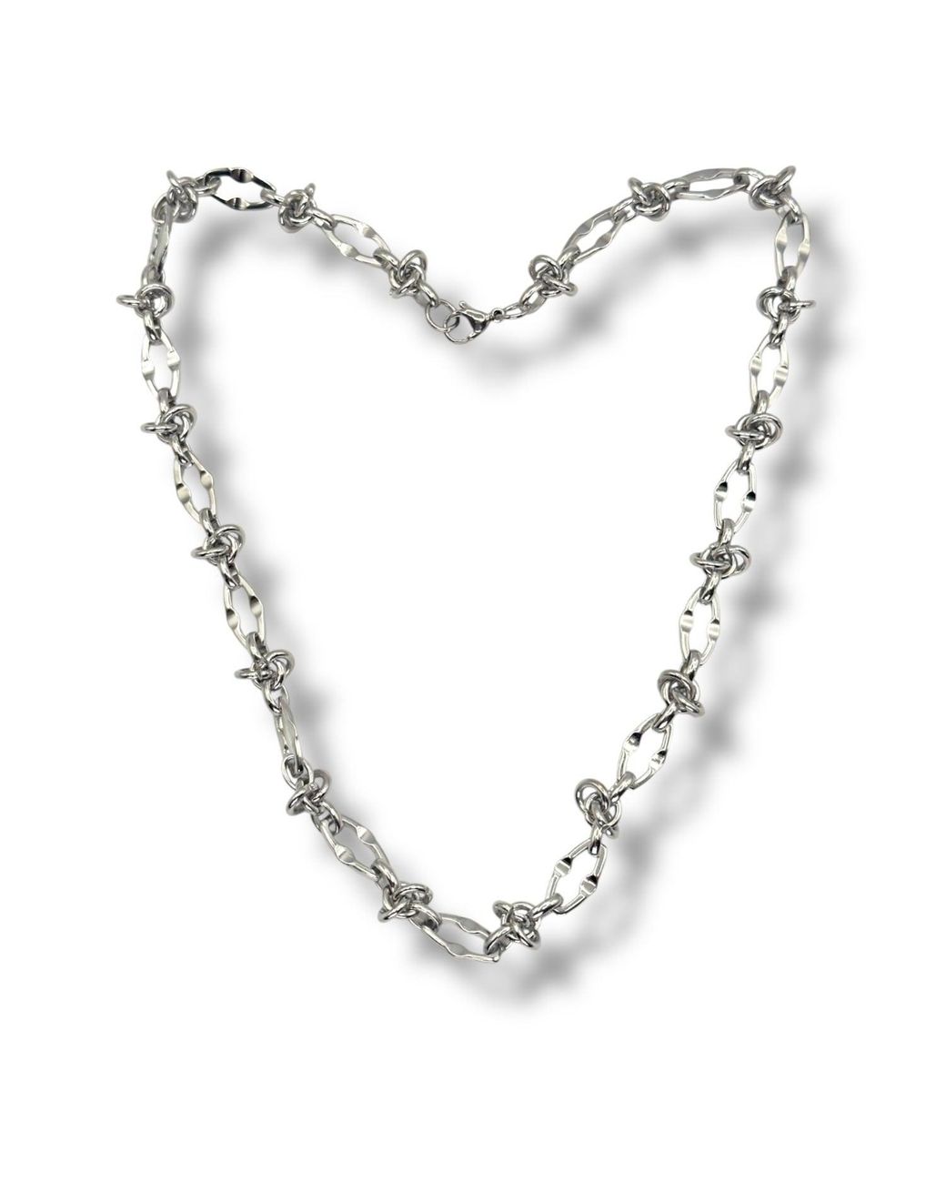 Jagged Halo Jewelry Metallic Barbed Love Knot Necklace