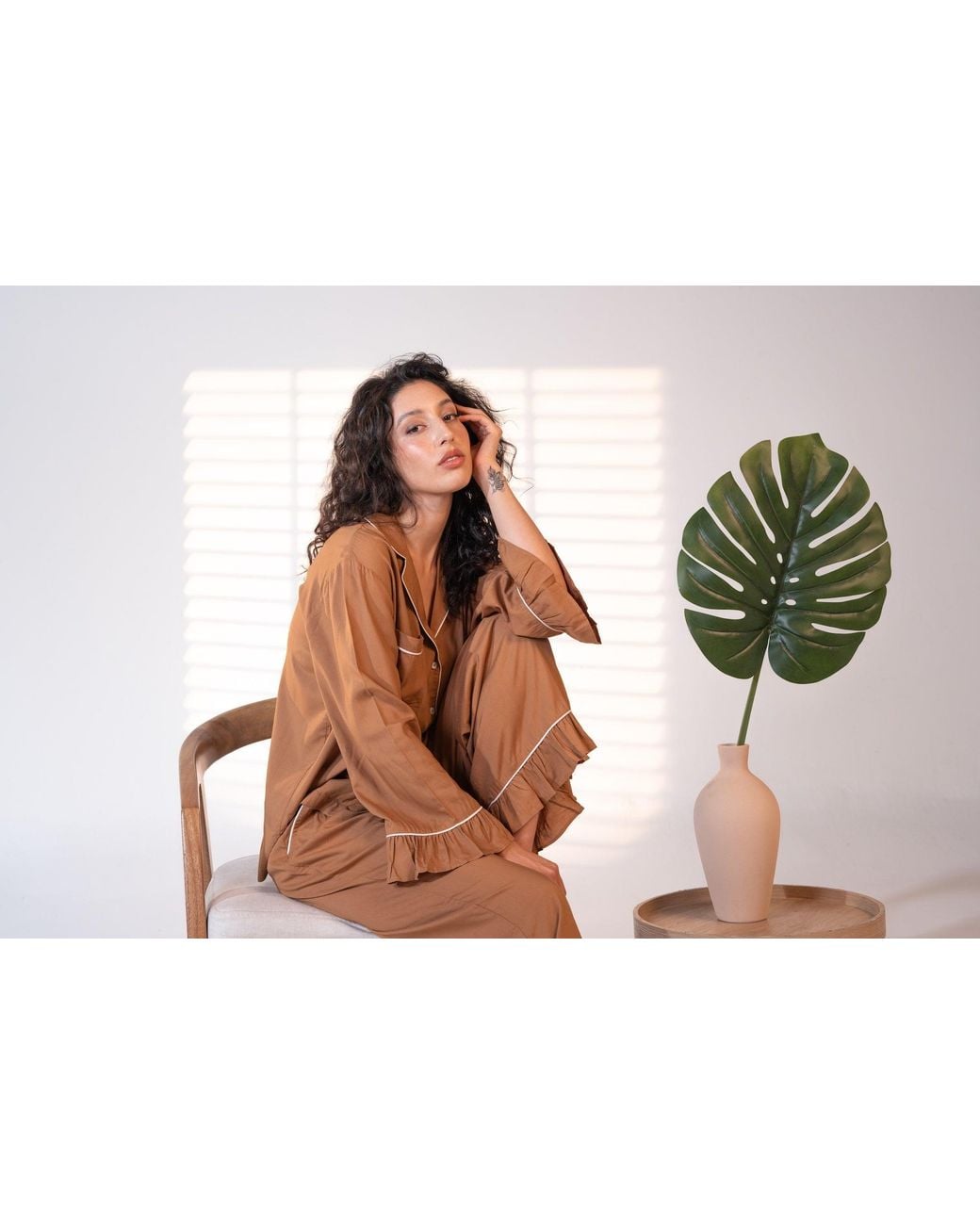 Carolina Benoit Brown Luxury Bamboo Pajama Set