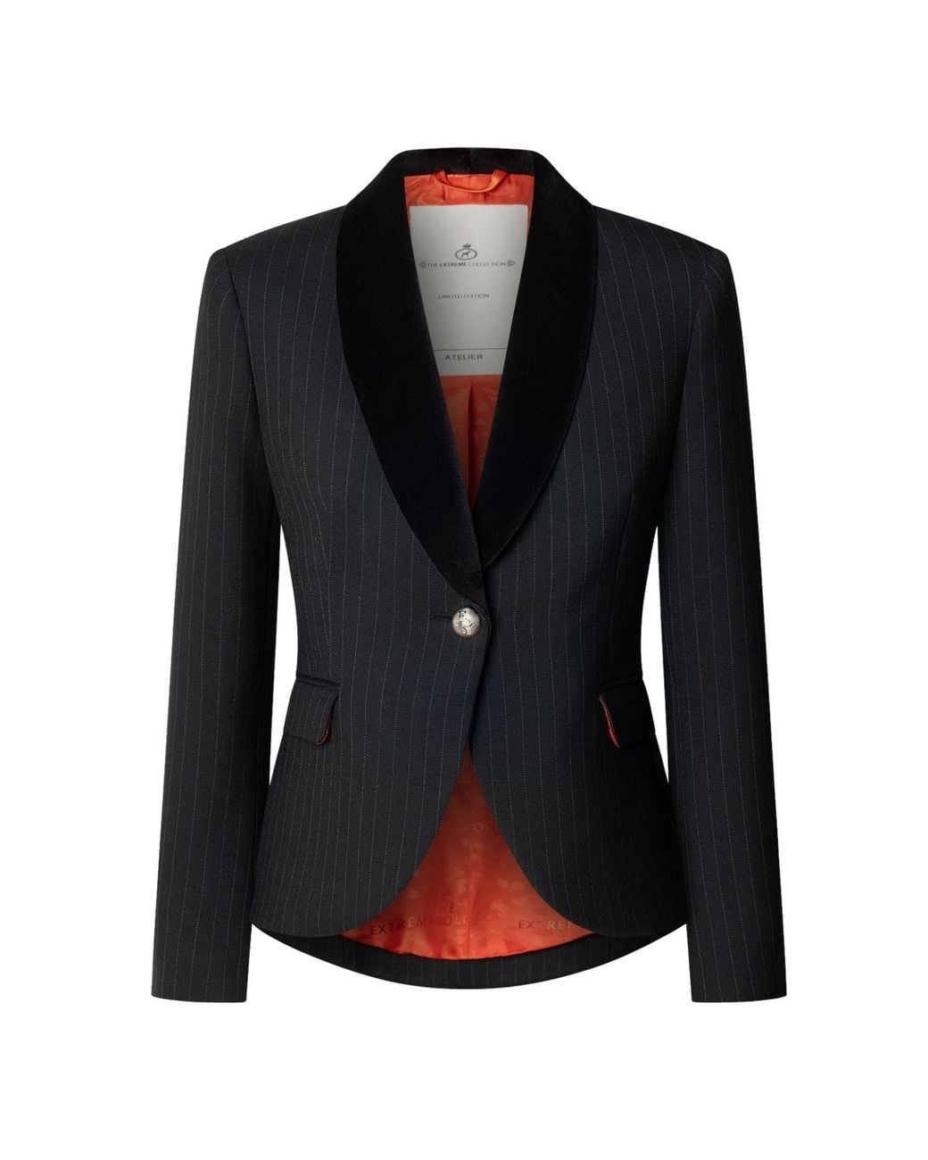 The Extreme Collection Black Pinstripe Blazer With Jewel Embroidery The Gardens