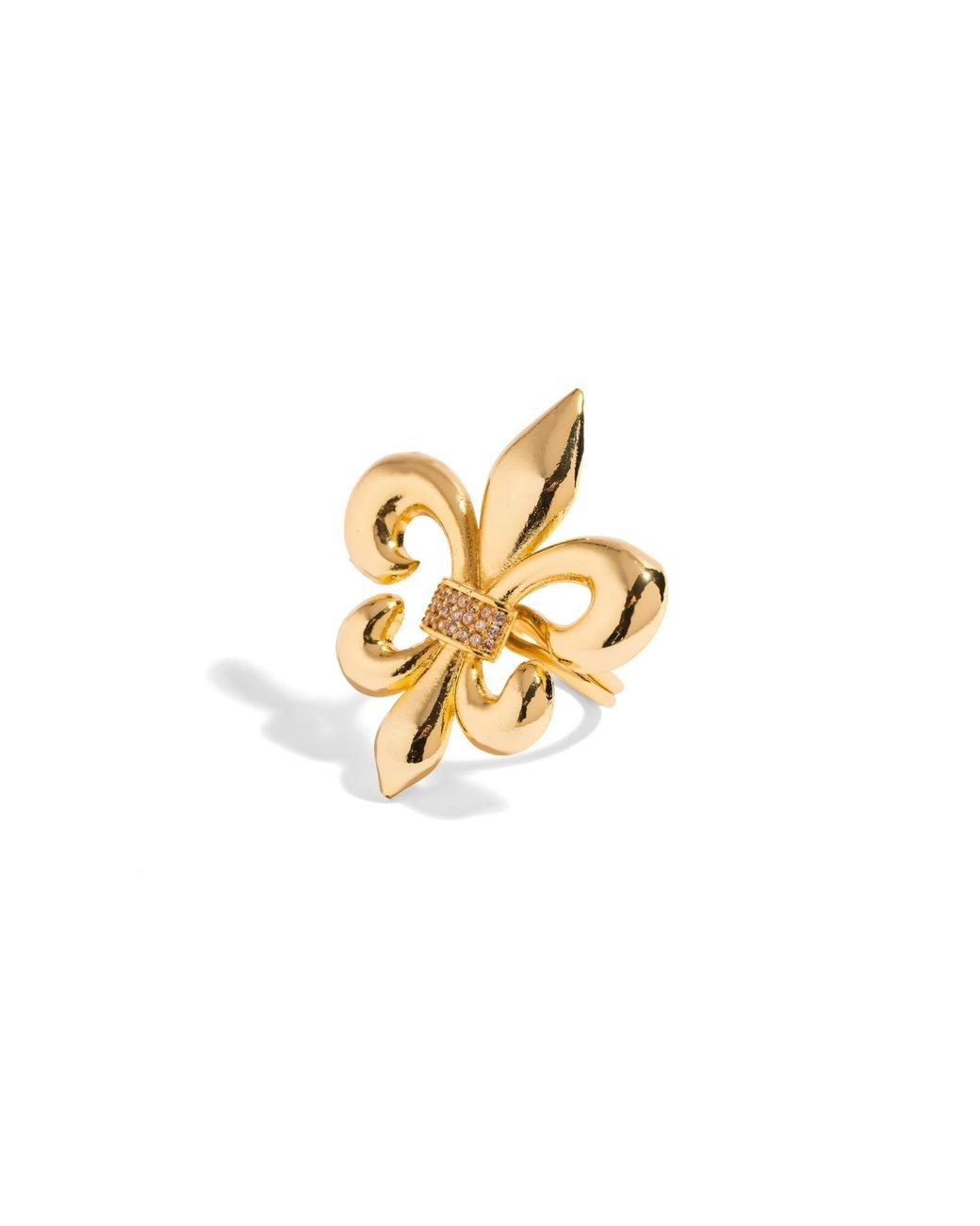 Ebru Jewelry Metallic Royal Fleur De Lis Statement Ring