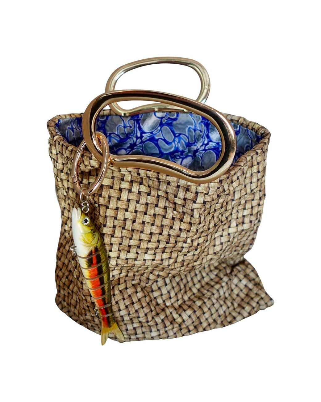 Romer Millinery Metallic Neutrals Morphy Moldable Mini Fishing Panier Clutch Gar