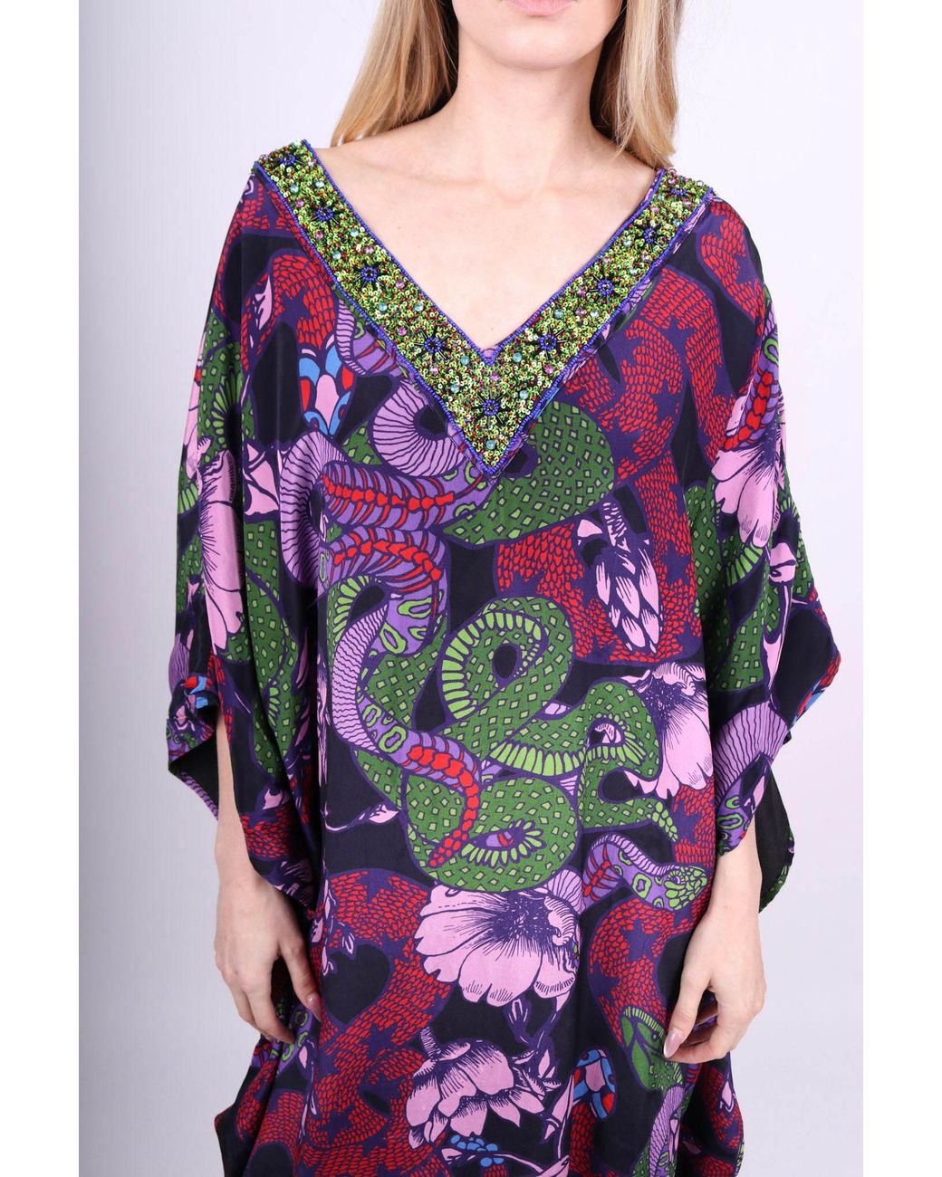 Any Old Iron Blue Beaded Neckline Pretty Snakes Dress
