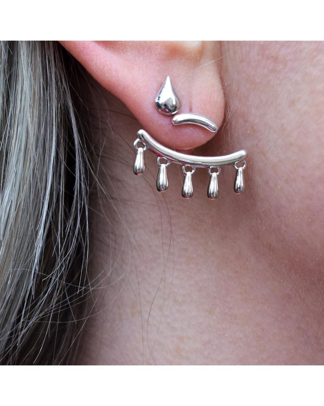 Lucy Quartermaine Metallic Multi Drop Ear Jackets