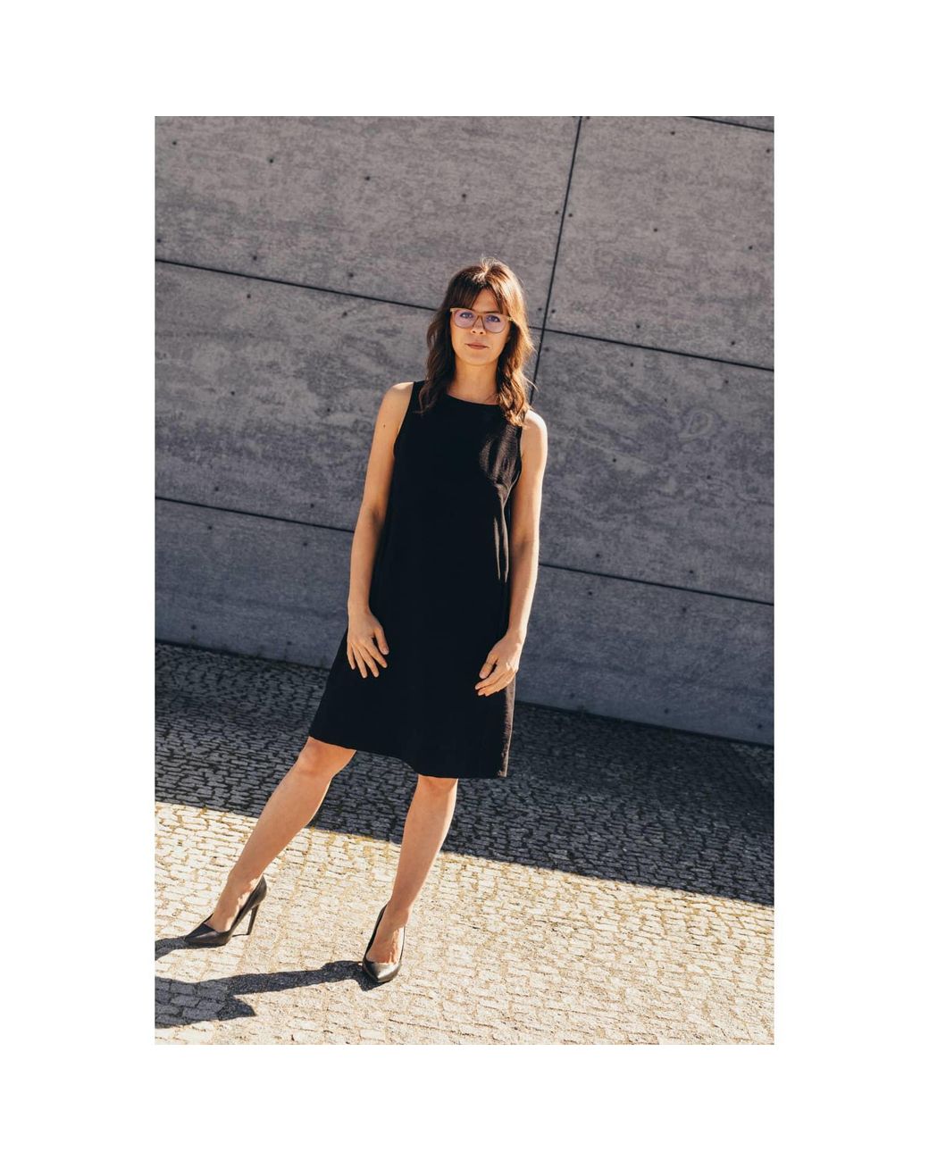Oh!Zuza Black Echo Viscose Midi Dress With Pockets –