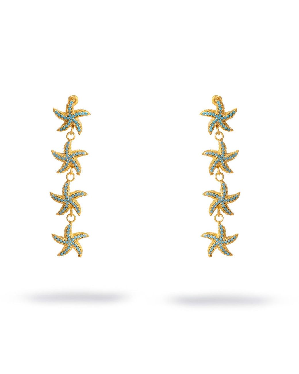 Ebru Jewelry Metallic Starfish Cascade Dangle Earrings