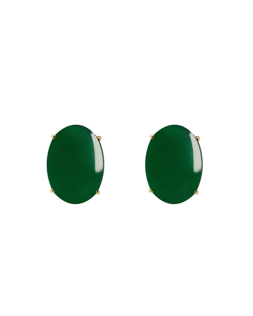 Crystalline Jewellery Green Emerald Agate Earrings