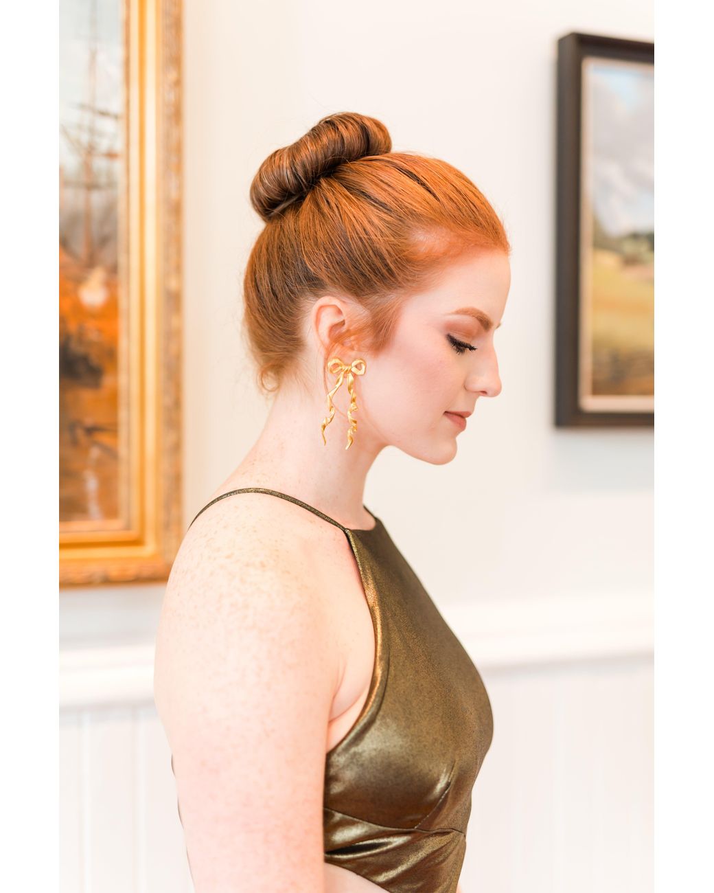 The Pink Reef Metallic Elongated Bow