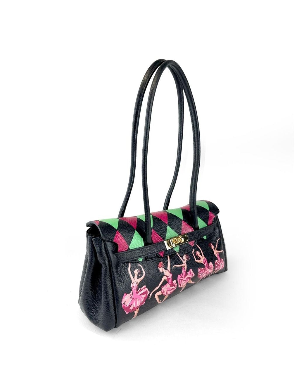 Maison Rubaiyat White Colette Hand-Painted Leather Shoulder Bag – Ballerinas