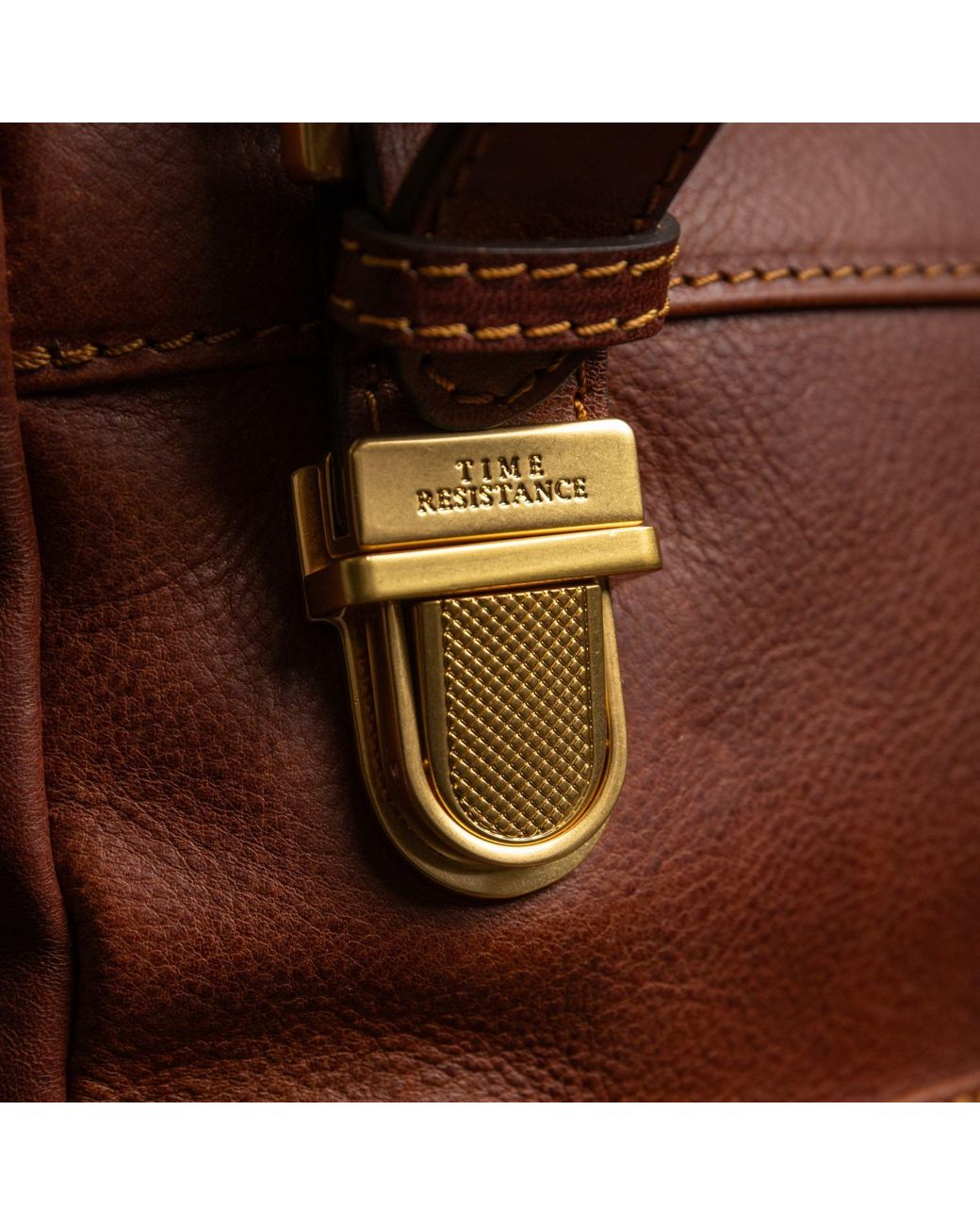 Time Resistance Brown Leather Backpack for men