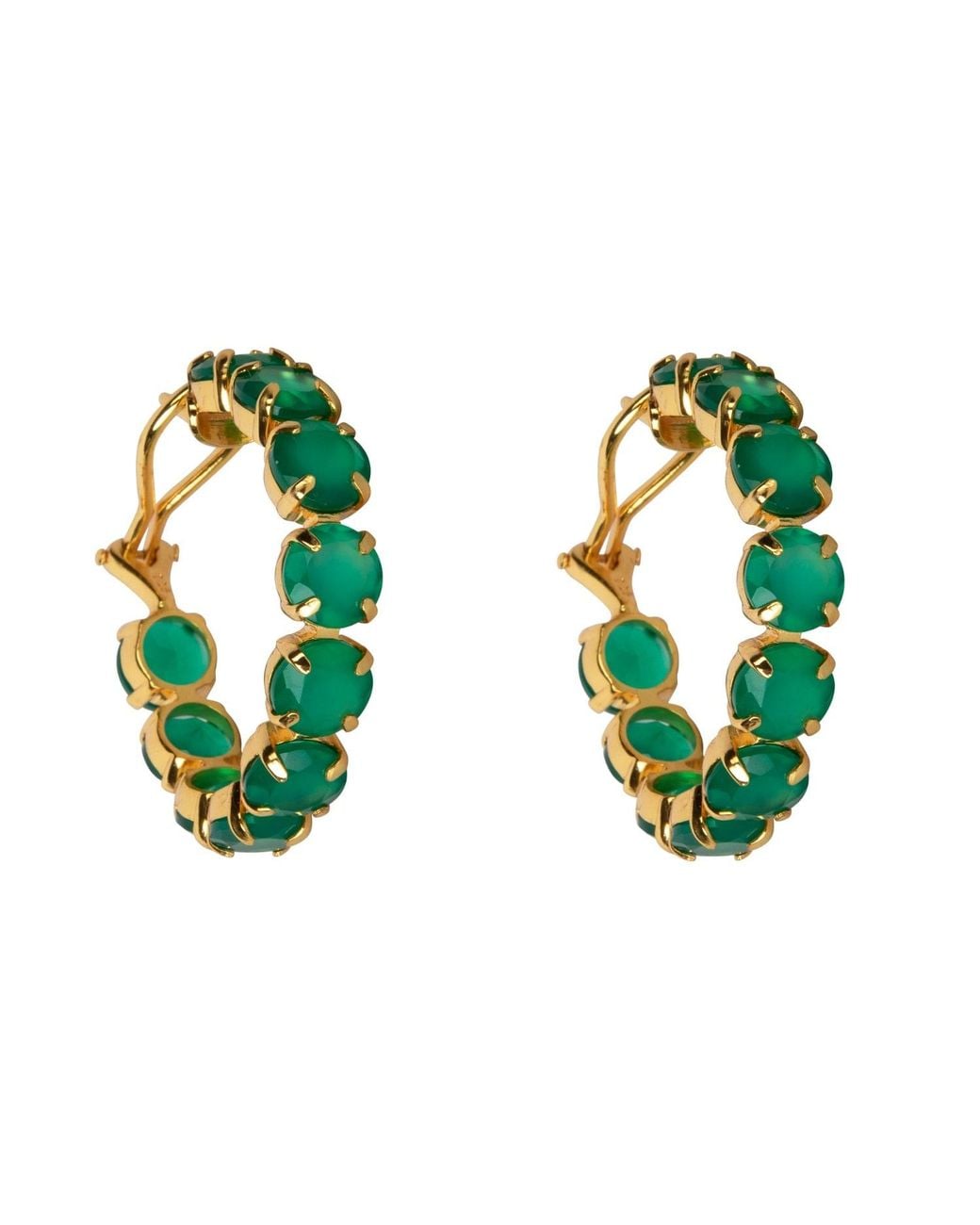 Bounkit Green Elaine Hoops Clip On