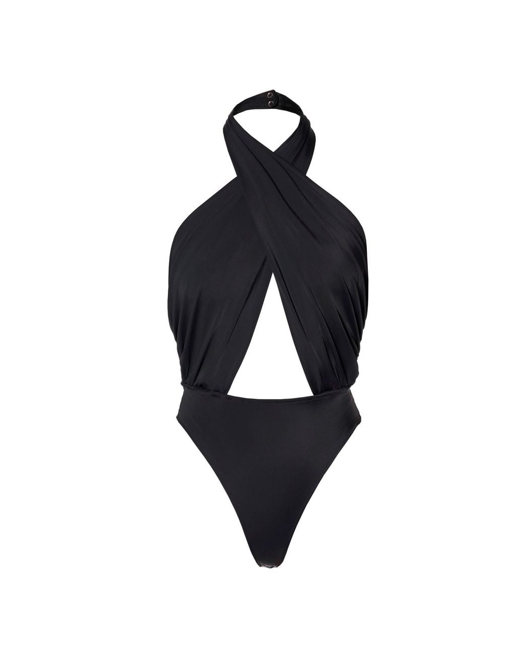 AGGI by HALEWSKI Blue Liv Body Suit With Open Back