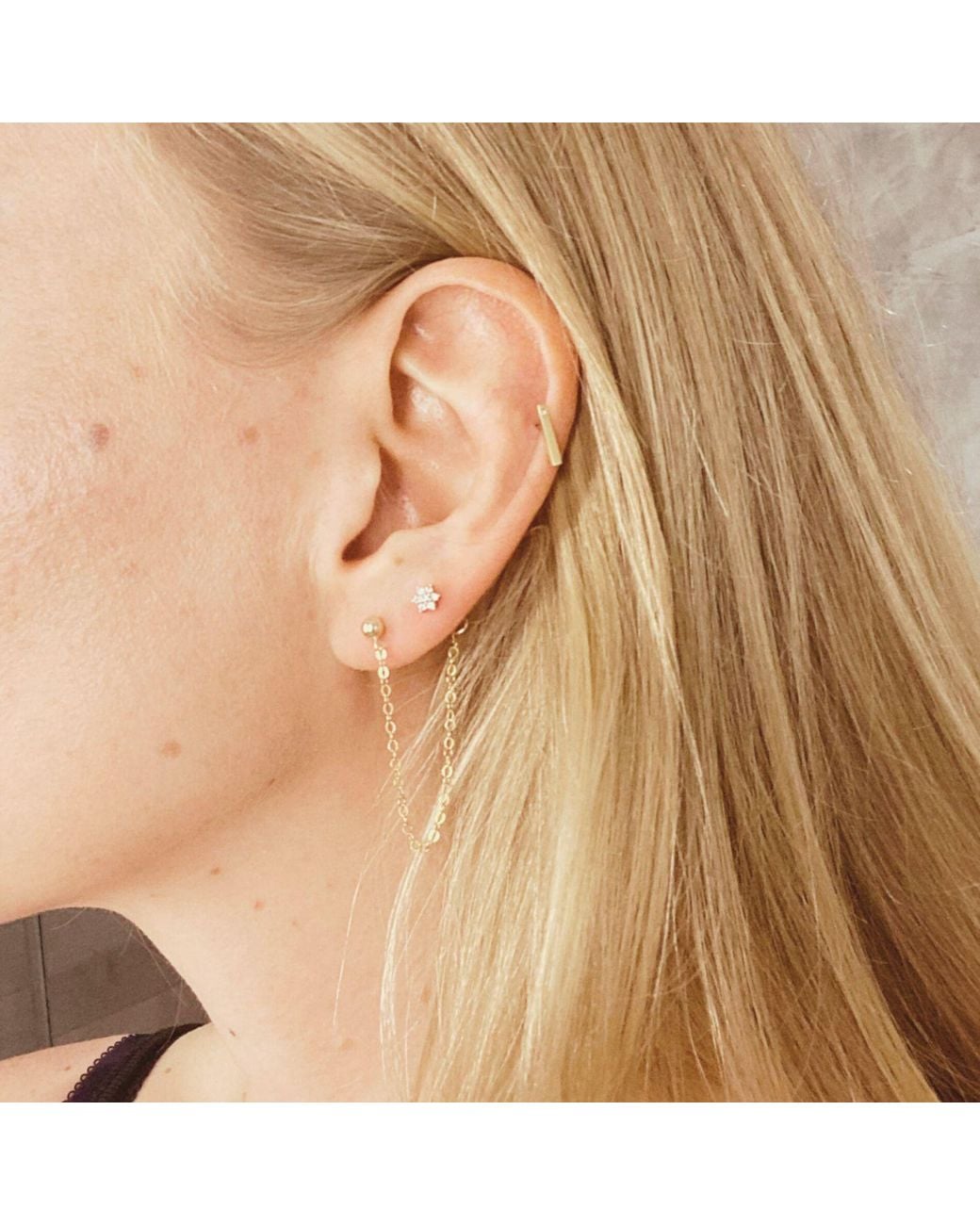 Herself Collections Metallic Naomi Chain Earring