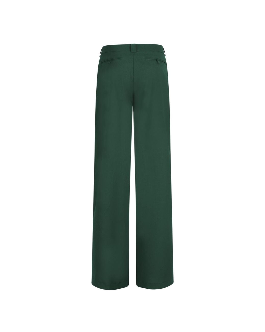 Gunda Hafner Ltd Green Mid Rise Straight Leg Merino Trousers