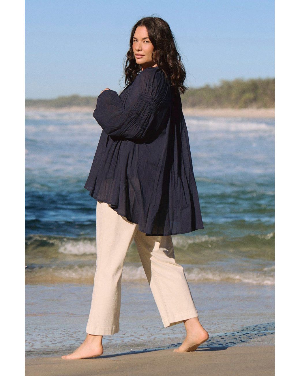 Adrift Clothing Blue Wren Billow Sleeve Blouse