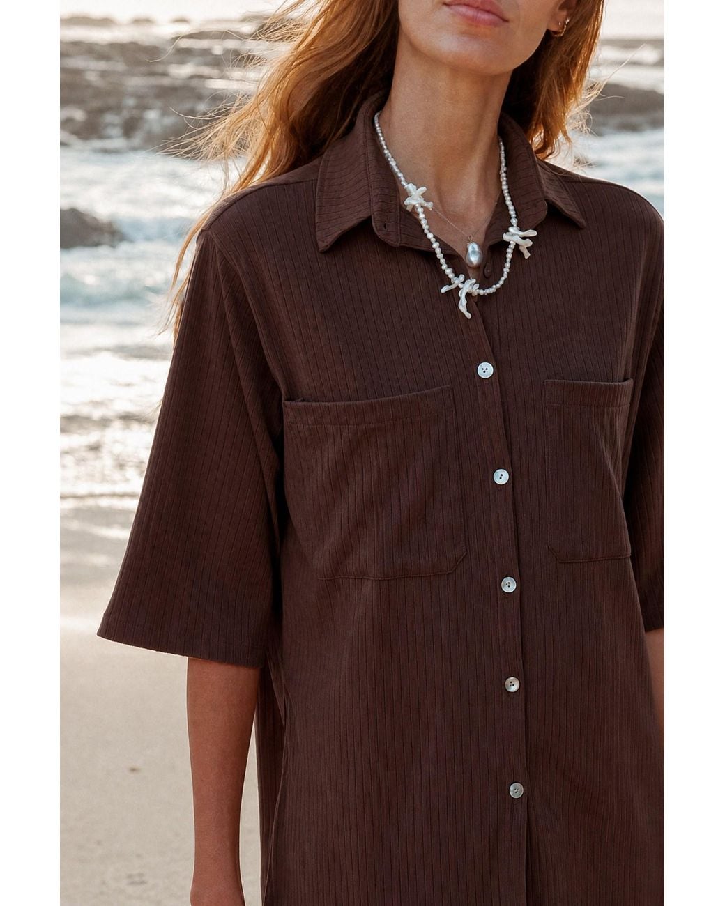 Palm Collective Brown Luxe Knit Top