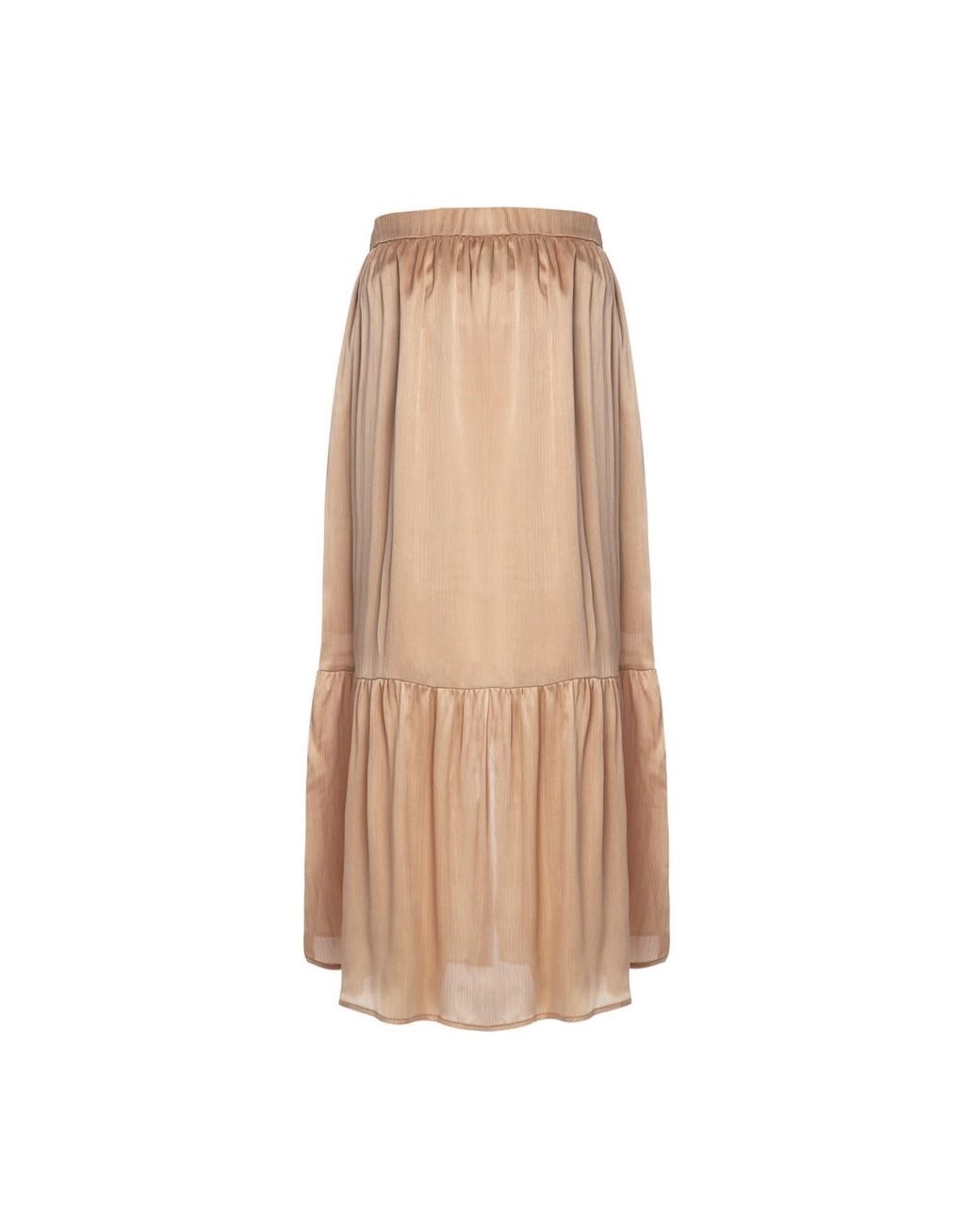 Women & Women Brown Neutrals Hermosa Slit, Long, Buttoned, Satin Skirt