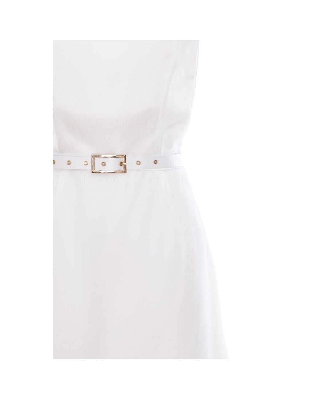 AVENUE No.29 White Cowl Neckline A Line Viscose Mini Dress
