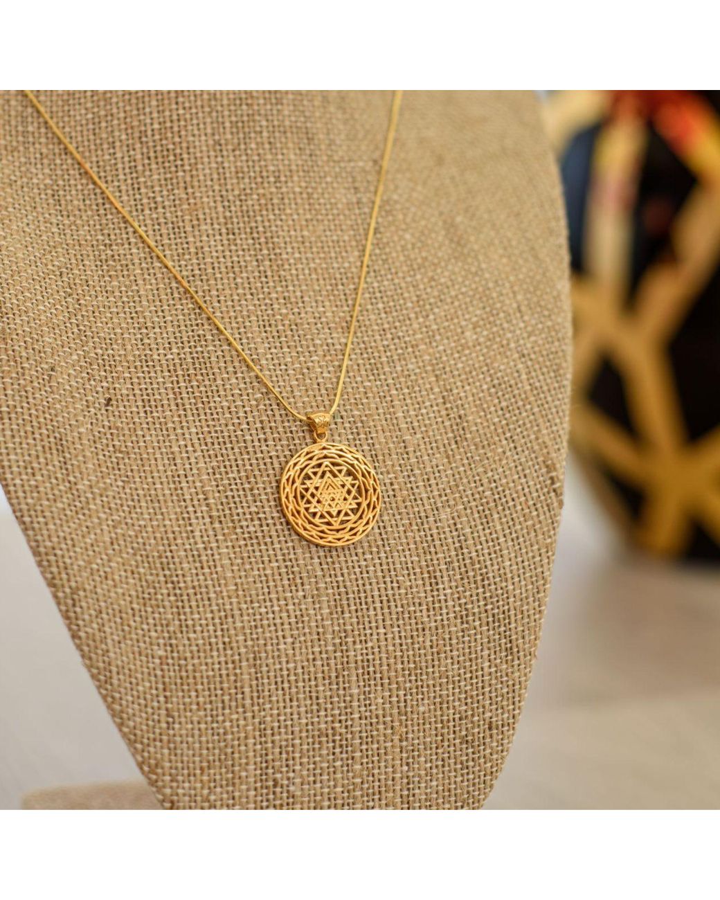 Seven Saints Metallic Sri Yantra Supreme Manifestor Necklace, Over Sterling