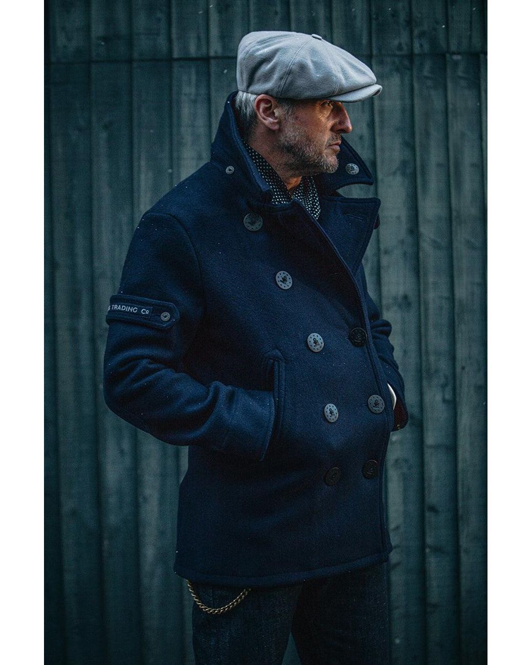 &SONS Trading Co Blue Boardwalk Peacoat for men